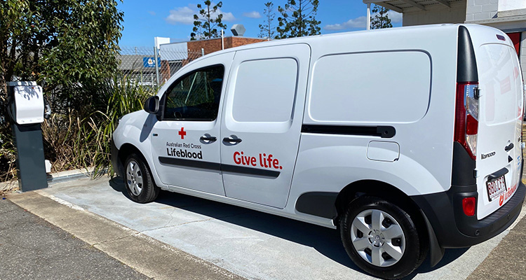 Red Cross Lifeblood electric vehicle