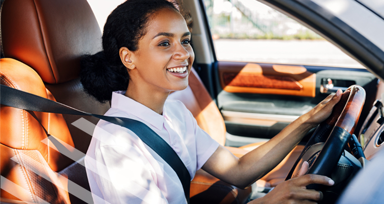 woman driving a car